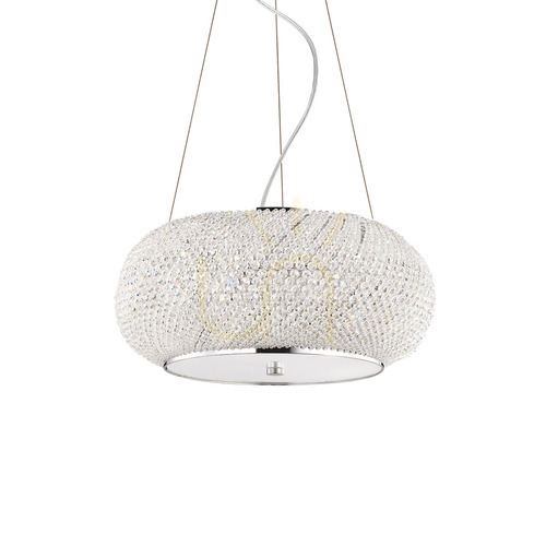 Prüfen Pendelleuchte Ideallux Pasha SP6 Chrom Kristall 6-flammig E14 082158
