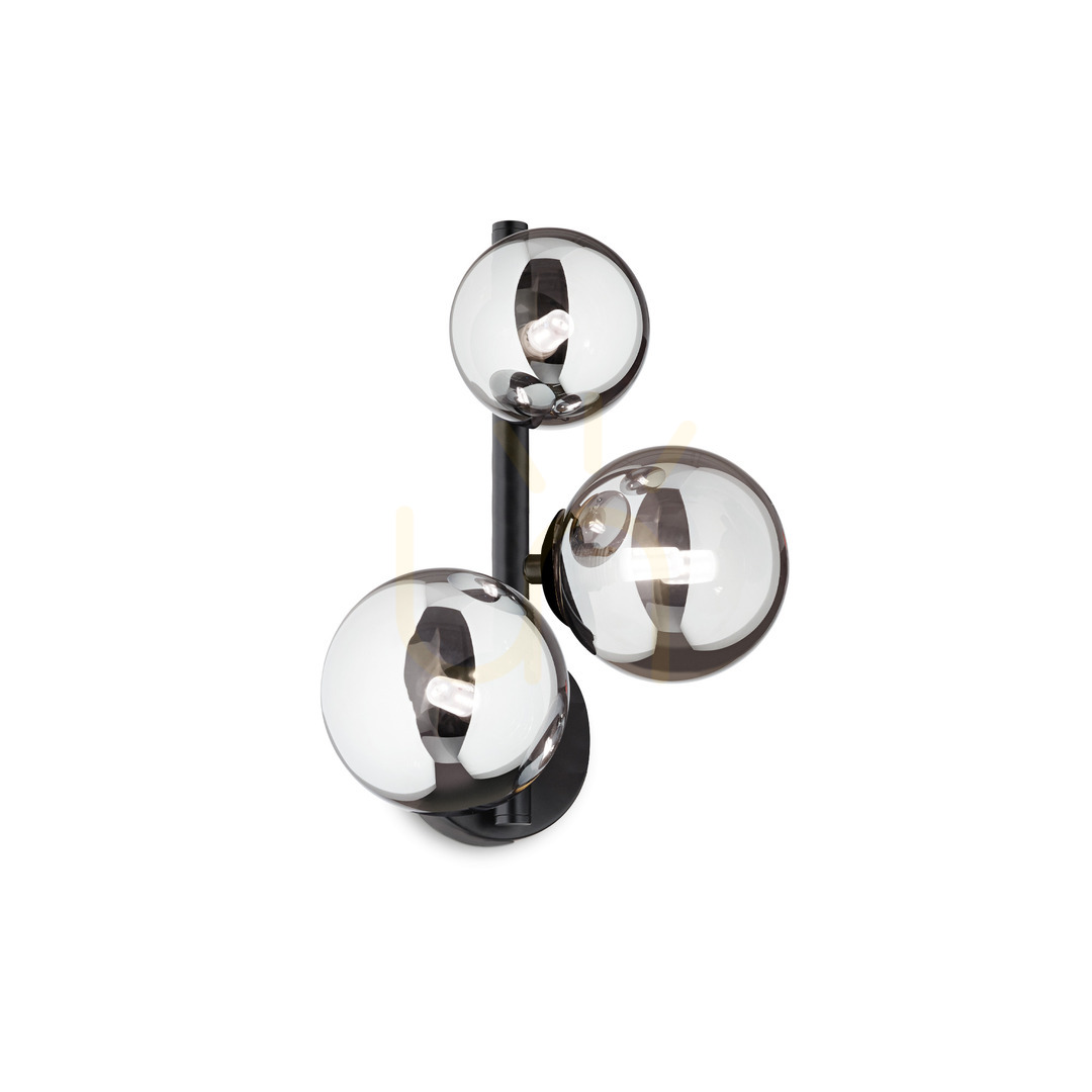 Prüfen Wandleuchte Ideallux Perlage AP3 Fumé schwarz Glas Metall G9 3-flammig 271439 Wandleuchte Ideallux Perlage AP3 Fumé schwarz Glas Metall G9 3-flammig 271439