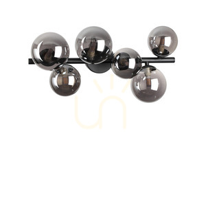 Plafond Ideallux Perlage PL6 Fumé schwarz 6-flammig G9 309262 small 0