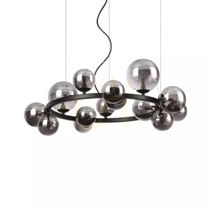 Pendelleuchte Ideallux Perlage SP14 Fumé 14-flammig Glas Metall schwarz 271385 1 Pendelleuchte Ideallux Perlage SP14 Fumé 14-flammig Glas Metall schwarz 271385 small 1