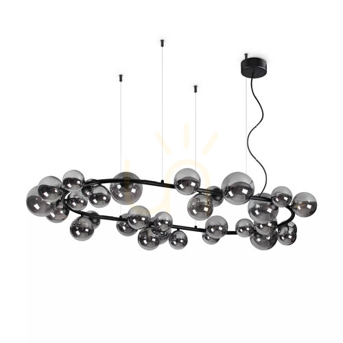 Prüfen Pendelleuchte Ideallux Perlage SP30 Fumé 143 cm 30-flammig schwarz Glas 296753