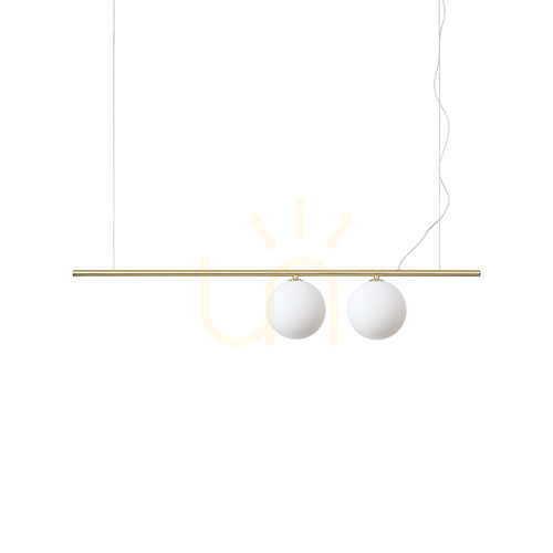Prüfen Pendelleuchte Ideallux Perline SP2 Messing Glas 2-flammig G9 282107