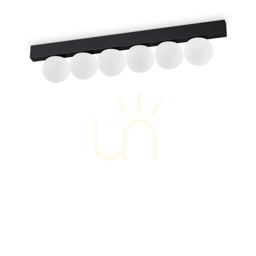 Prüfen Plafond Ideallux Binomio 313290 schwarz LED 18W 43,5 cm Metall Glas