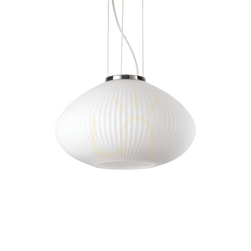 Prüfen Pendelleuchte Ideallux Plissé SP1 D35 Chrom Glas E27 285184