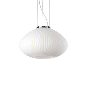 Pendelleuchte Ideallux Plissé SP1 D35 Chrom Glas E27 285184 small 0