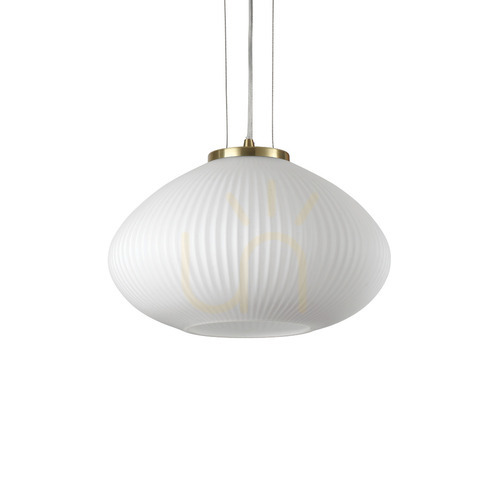 Prüfen Pendelleuchte Ideallux Plissé SP1 D35 Messing Glas E27 264547