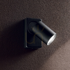 Wandleuchte Ideallux Rudy AP1 Round Nero schwarz GU10 229010 small 2