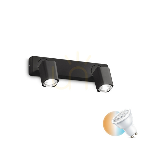 Prüfen Wandleuchte Ideallux Rudy AP2 Square Nero schwarz GU10 2-flammig 321509