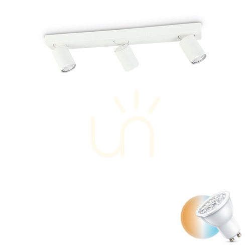 Prüfen Plafond Ideallux Rudy PL3 rund weiß GU10 3-flammig 54 cm 229065