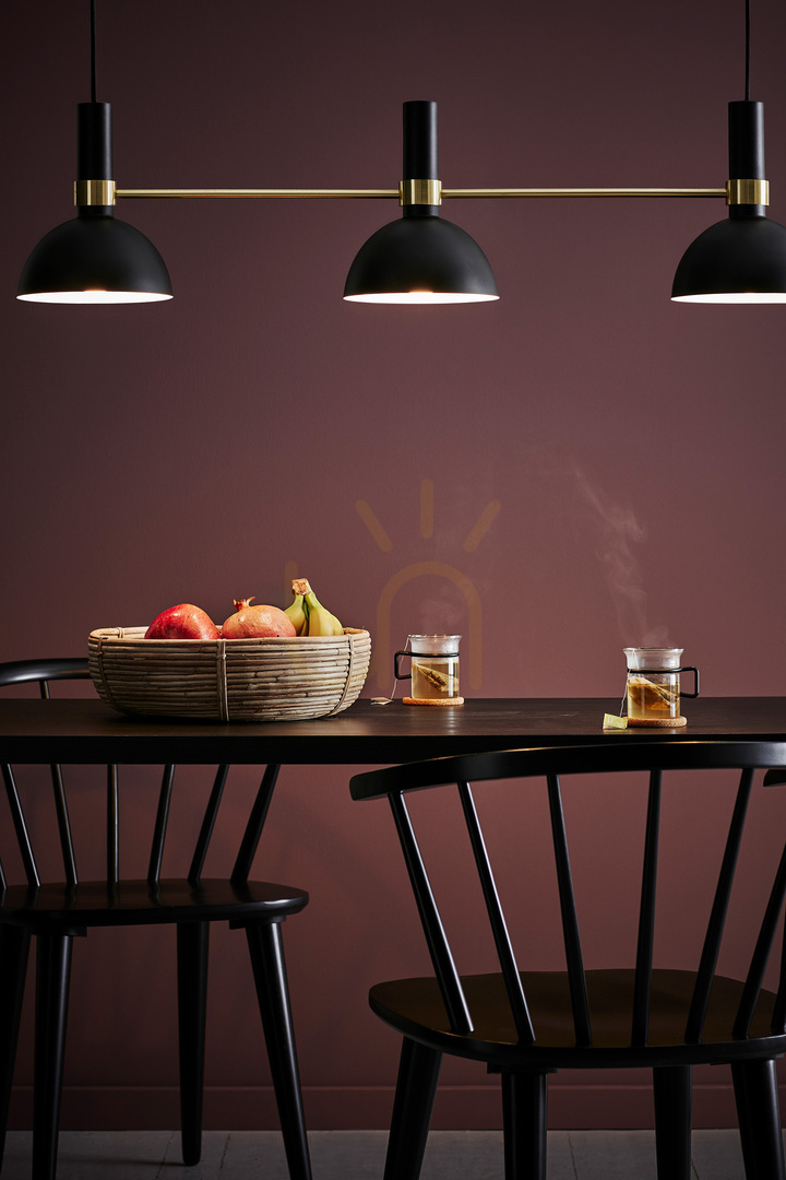Aussicht Pendelleuchte Markslojd Larry 3-flammig Schwarz Gold Metall 106971 Pendelleuchte Markslojd Larry 3-flammig Schwarz Gold Metall 106971