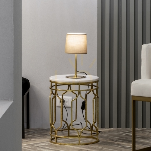 Prüfen Tischlampe Ideallux Set Up MTL1 Small Messing E27 259901