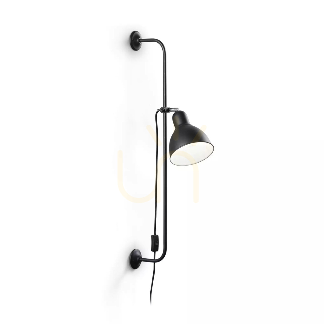 Aussicht Wandleuchte Ideallux Shower AP1 schwarz Metall E27 179643 Wandleuchte Ideallux Shower AP1 schwarz Metall E27 179643