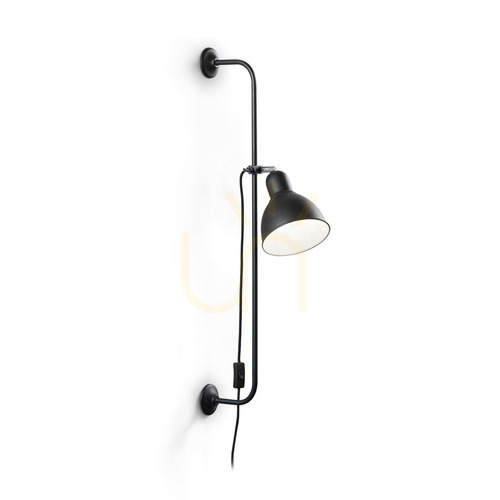 Prüfen Wandleuchte Ideallux Shower AP1 schwarz Metall E27 179643