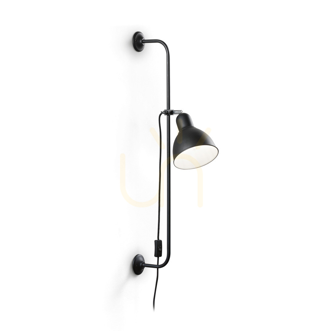 Prüfen Wandleuchte Ideallux Shower AP1 schwarz Metall E27 179643 Wandleuchte Ideallux Shower AP1 schwarz Metall E27 179643