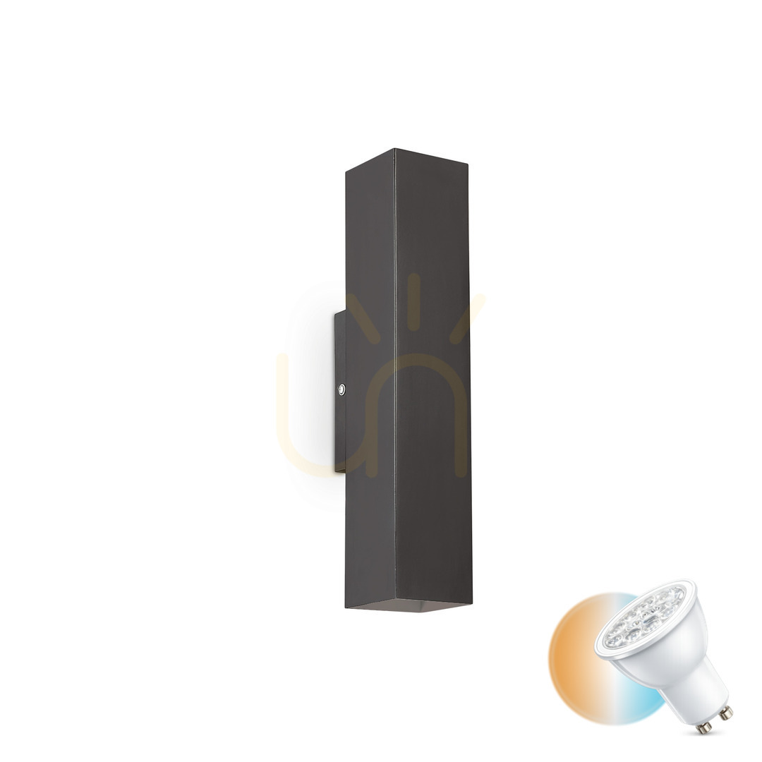 Prüfen Wandleuchte Ideallux LOOK AP2 Nero schwarz GU10 2-flammig Aluminium 126890 Wandleuchte Ideallux LOOK AP2 Nero schwarz GU10 2-flammig Aluminium 126890