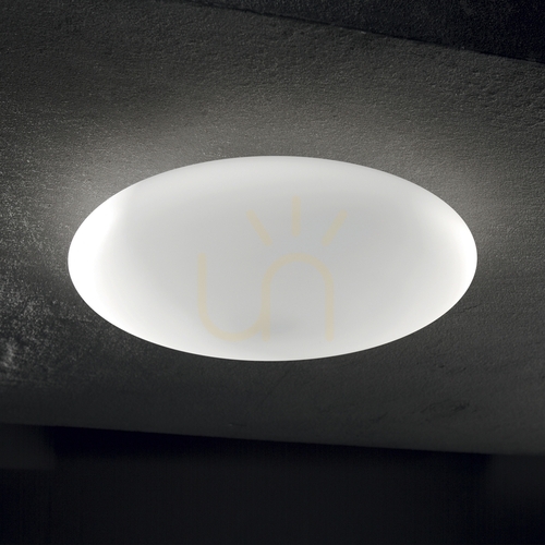 Prüfen Plafond Ideallux Smarties PL3 D50 weiß Glas 032030