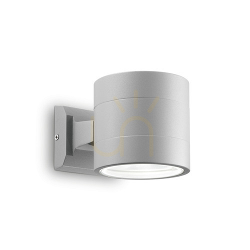 Prüfen Außenwandleuchte Ideallux SNIF ROUND AP1 grau G9 IP44 Aluminium 061474