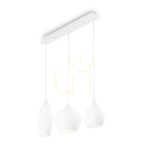 Pendelleuchte Ideallux Soft SP3 Bianco Weiß 3-flammig Glas Metall 111858 0 Pendelleuchte Ideallux Soft SP3 Bianco Weiß 3-flammig Glas Metall 111858 small 0