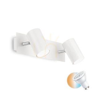 Wandleuchte Ideallux Spot AP2 Bianco weiß Metall GU10 2-flammig 156736 small 0