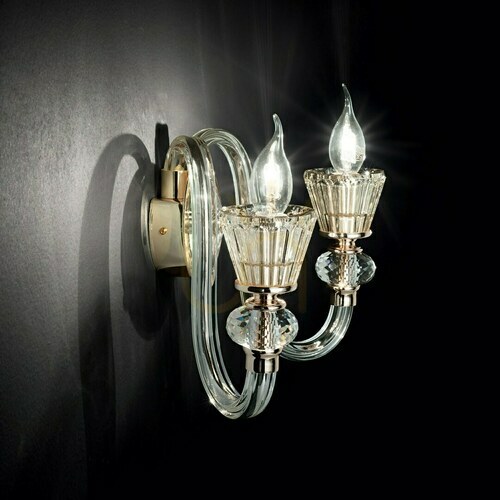 Prüfen Wandleuchte Ideallux Strauss AP2 Gold Glas 140599