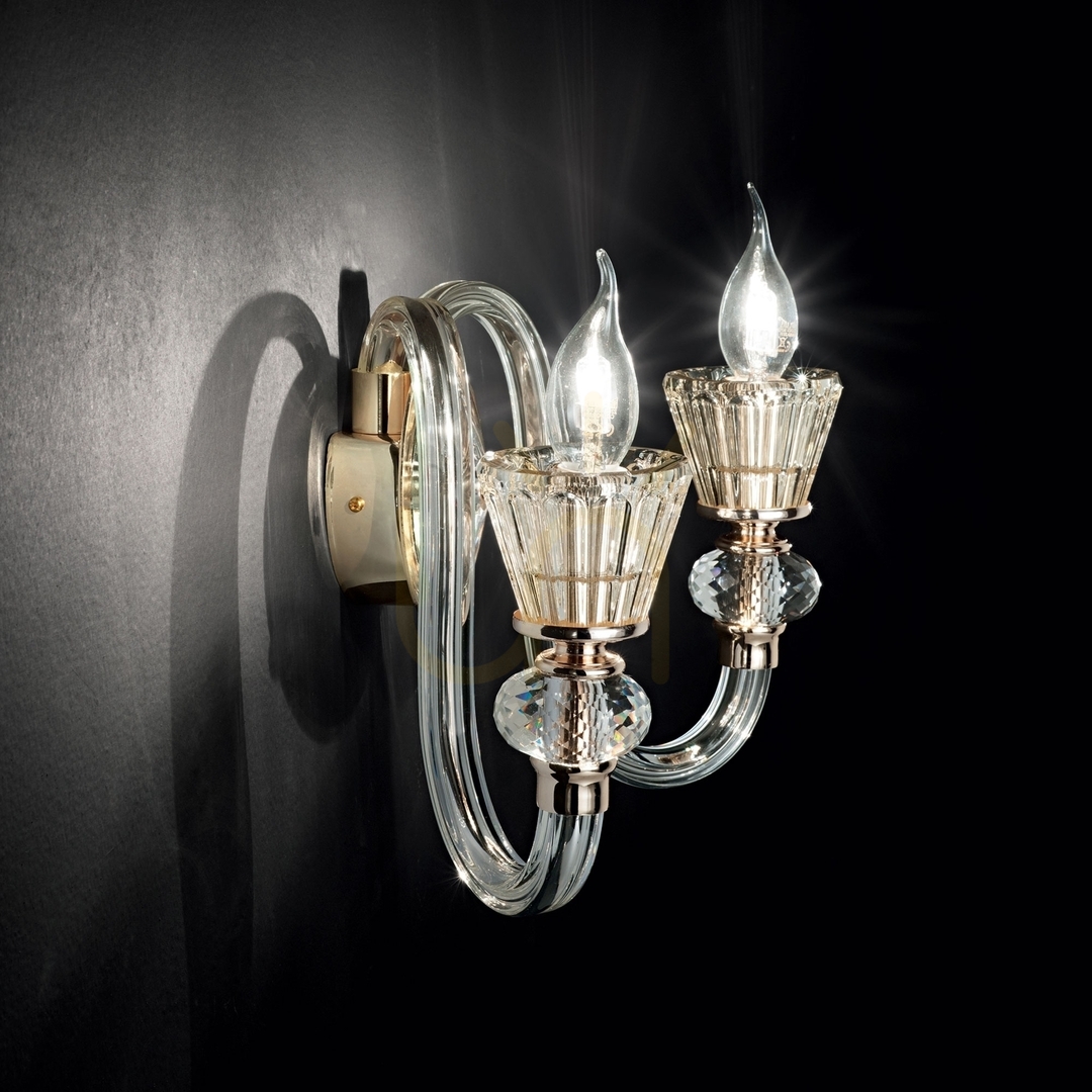 Vorschau Wandleuchte Ideallux Strauss AP2 Gold Glas 140599 Wandleuchte Ideallux Strauss AP2 Gold Glas 140599