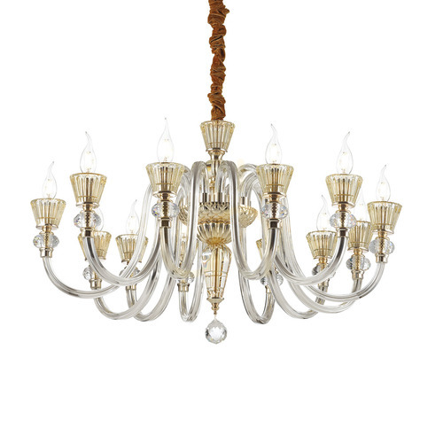 Prüfen Pendelleuchte Ideallux Strauss Gold Glas 12-flammig E14 140612