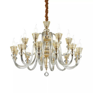 Pendelleuchte Ideallux Strauss SP18 Gold Glas 85 cm E14 140629 1 Pendelleuchte Ideallux Strauss SP18 Gold Glas 85 cm E14 140629 small 1