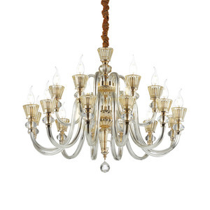 Pendelleuchte Ideallux Strauss SP18 Gold Glas 85 cm E14 140629 0 Pendelleuchte Ideallux Strauss SP18 Gold Glas 85 cm E14 140629 small 0