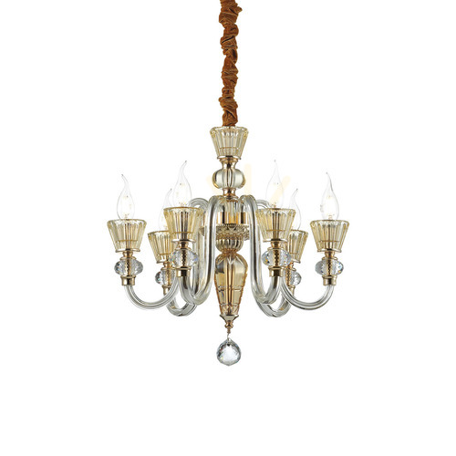 Prüfen Pendelleuchte Ideallux Strauss SP6 Gold Glas 6-flammig E14 140605