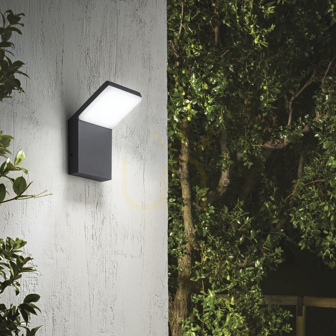 Aussicht Außenwandleuchte Ideallux Style 322636 schwarz LED 8,5W 3000K IP54 rund Außenwandleuchte Ideallux Style 322636 schwarz LED 8,5W 3000K IP54 rund