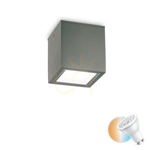 Prüfen Außen Deckenleuchte Ideallux TECHO PL1 BIG anthrazit GU10 IP54 251516