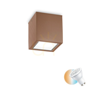 Außen Deckenleuchte Ideallux Techo PL1 Big Coffee braun GU10 251547 small 0