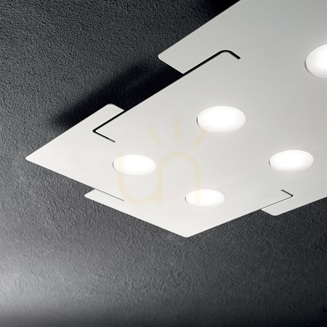 Aussicht Plafond Ideallux Totem PL6 weiß GX53 6-flammig Metall 215785 Plafond Ideallux Totem PL6 weiß GX53 6-flammig Metall 215785