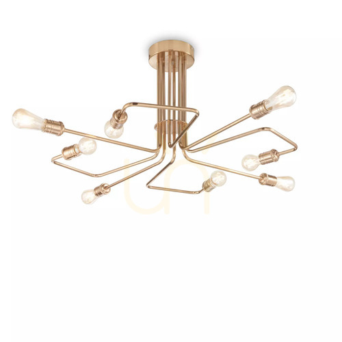 Prüfen Plafond Ideallux Triumph PL8 Messing 8-flammig E27 160313
