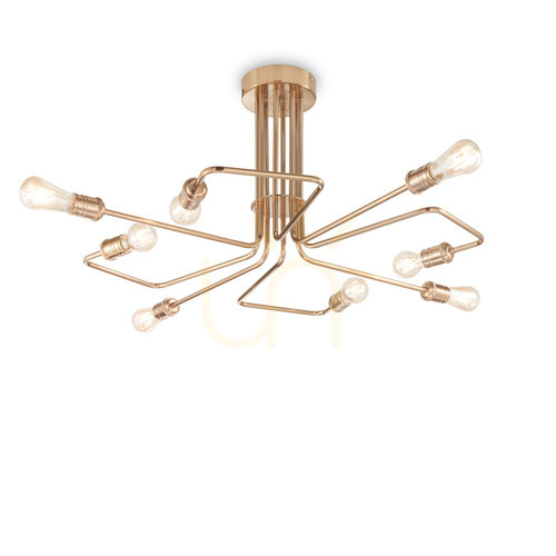 Prüfen Plafond Ideallux Triumph PL8 Messing 8-flammig E27 160313