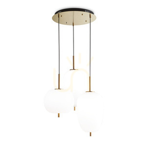 Pendelleuchte Ideallux Umile SP3 LED 56W Messing Weiß Glas 224541 small 0