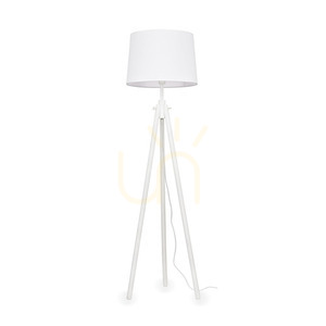 Stehlampe Ideallux York PT1 Bianco weiß Holz Stoff E27 121406 small 0