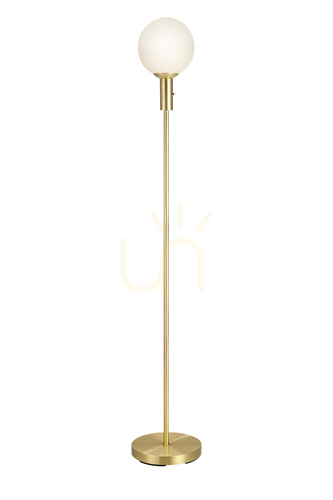 Prüfen Bodenlampe Markslojd Minna 106867 Messing Weiß Glas 145,5 cm