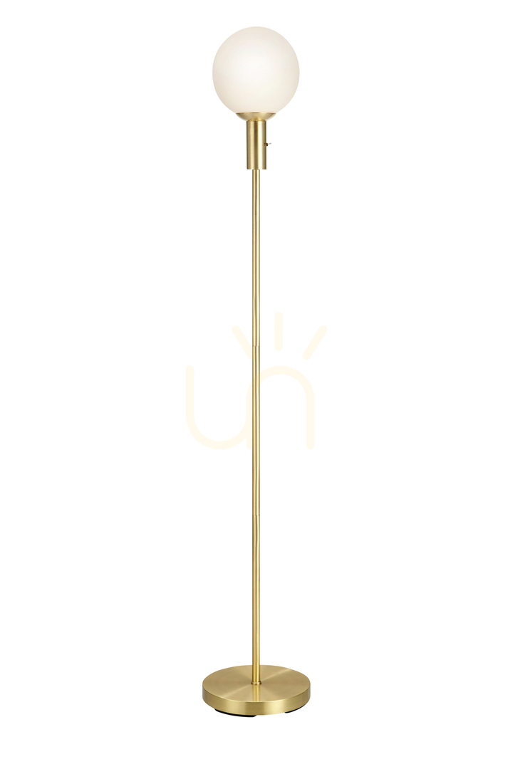 Podlahová lampa Markslojd Minna 106867 mosadz/biela E14 145,5 cm
