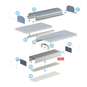LUMINES ROSET Montageprofil 1 m, silber eloxiert small 6