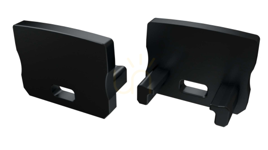 Prüfen Endkappe für LED-Profil LUMINES A HIGH schwarz mit Loch Endkappe für LED-Profil LUMINES A HIGH schwarz mit Loch