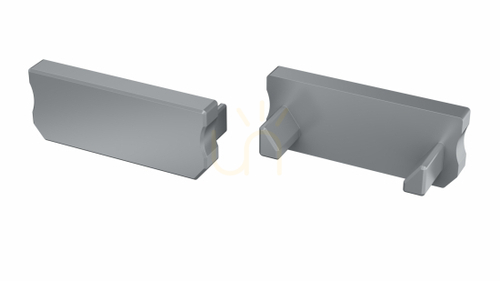 Prüfen Aluminium-Endkappe LUMINES D BASIC silber ohne Kabelöffnung 12-0055-11