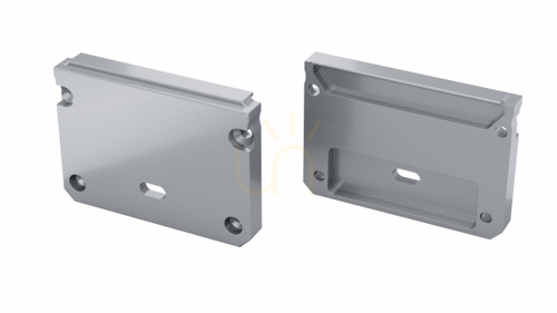 Prüfen Aluminium-Endkappe für LUMINES ILEDO LED-Profil, silber, mit Kabelöffnung