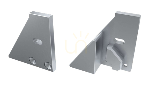 Prüfen ALU Blindstopfen für LED LUMINES I6 6mm Profil silber links mit Halterung mit Loch