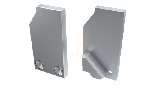 Prüfen Rechte Aluminium-Endkappe Lumines I6, silbern, für 8-mm-Glas Rechte Aluminium-Endkappe Lumines I6, silbern, für 8-mm-Glas