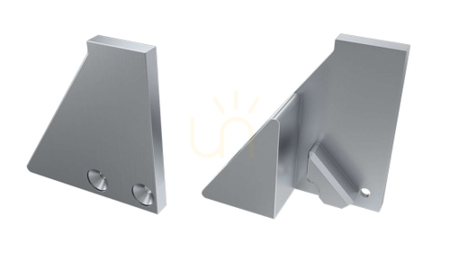 Prüfen Rechte silberne Aluminium-Endkappe für LUMINES I8 LED-Profil 8 mm ohne Stütze