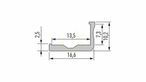 LED-Profil LUMINES Typ F silber eloxiert 2 m small 1