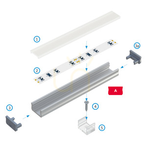 LED-Profil LUMINES A, INOX eloxiert, 1 m small 7