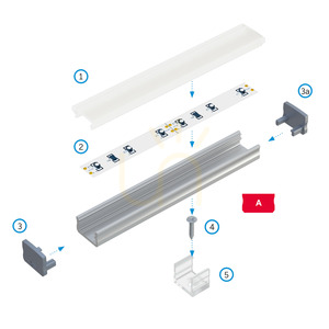 LED-Profil LUMINES A, INOX eloxiert, 1 m small 8