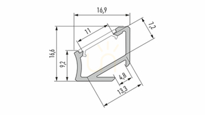 LED-Profil LUMINES Typ H silber eloxiert 1 m small 1